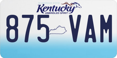KY license plate 875VAM