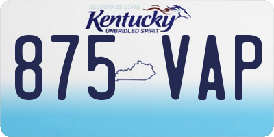 KY license plate 875VAP