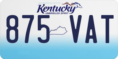 KY license plate 875VAT