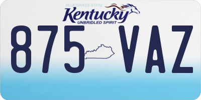KY license plate 875VAZ