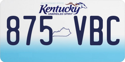 KY license plate 875VBC