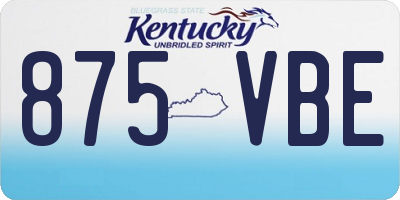 KY license plate 875VBE