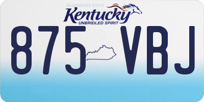 KY license plate 875VBJ