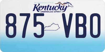 KY license plate 875VBO