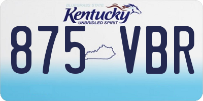 KY license plate 875VBR