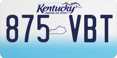 KY license plate 875VBT