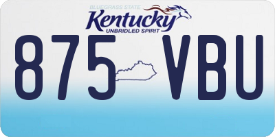 KY license plate 875VBU