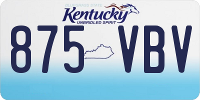 KY license plate 875VBV