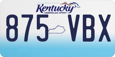 KY license plate 875VBX