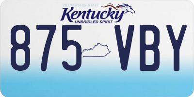 KY license plate 875VBY