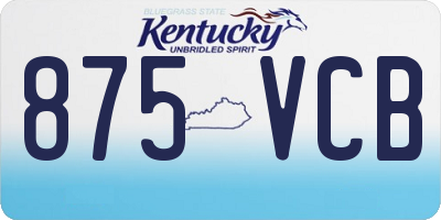 KY license plate 875VCB