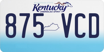 KY license plate 875VCD
