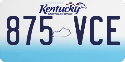 KY license plate 875VCE