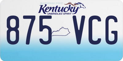KY license plate 875VCG