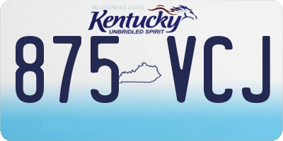 KY license plate 875VCJ