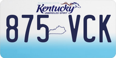 KY license plate 875VCK