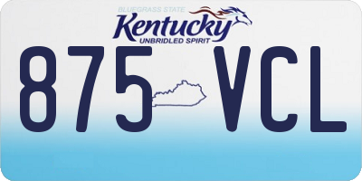 KY license plate 875VCL