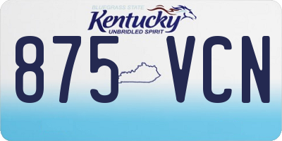 KY license plate 875VCN