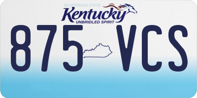 KY license plate 875VCS