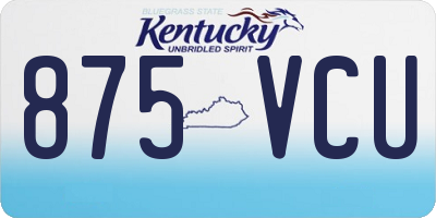 KY license plate 875VCU