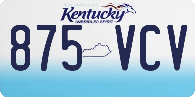 KY license plate 875VCV