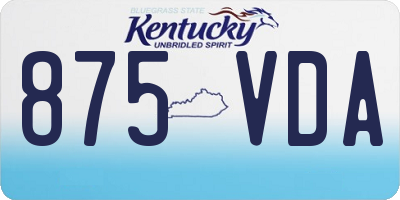 KY license plate 875VDA