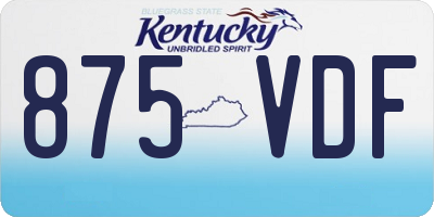 KY license plate 875VDF