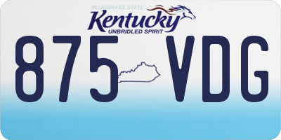 KY license plate 875VDG