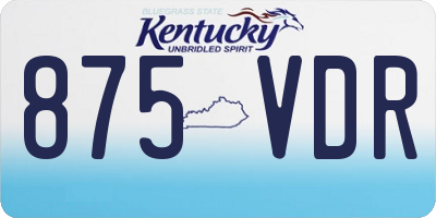 KY license plate 875VDR