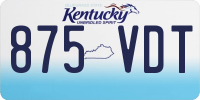 KY license plate 875VDT