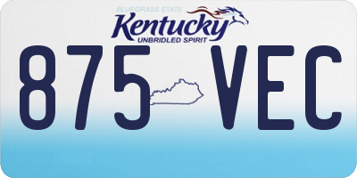 KY license plate 875VEC