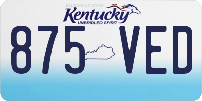 KY license plate 875VED