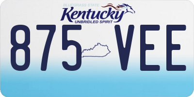 KY license plate 875VEE