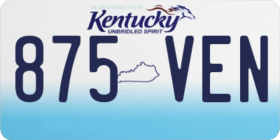 KY license plate 875VEN