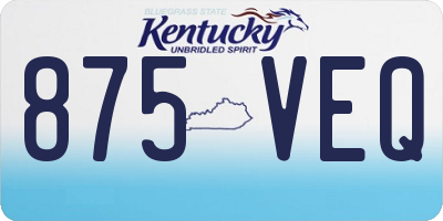 KY license plate 875VEQ