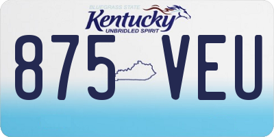 KY license plate 875VEU