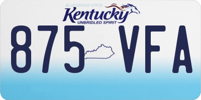 KY license plate 875VFA