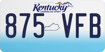 KY license plate 875VFB