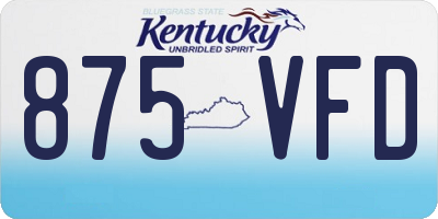 KY license plate 875VFD