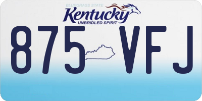 KY license plate 875VFJ