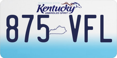 KY license plate 875VFL
