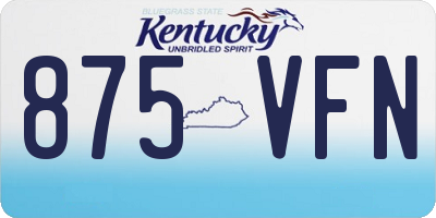 KY license plate 875VFN