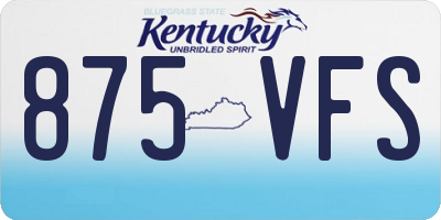 KY license plate 875VFS