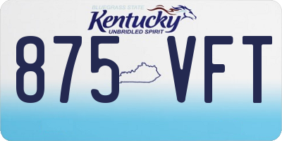 KY license plate 875VFT