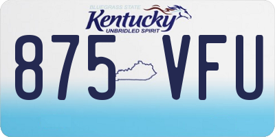 KY license plate 875VFU