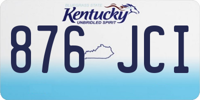 KY license plate 876JCI