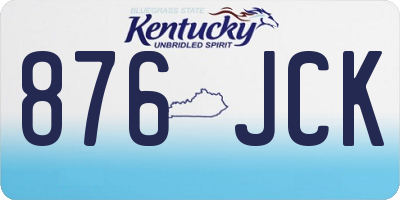 KY license plate 876JCK