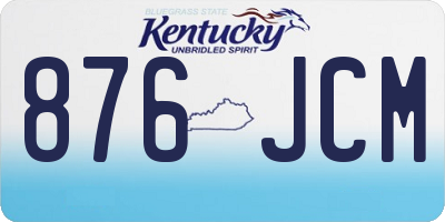 KY license plate 876JCM