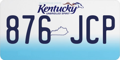 KY license plate 876JCP