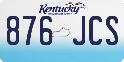 KY license plate 876JCS